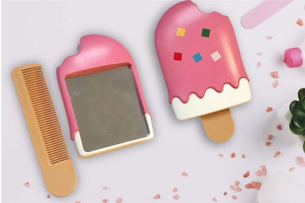 Kit Espejo con peine diseño helado