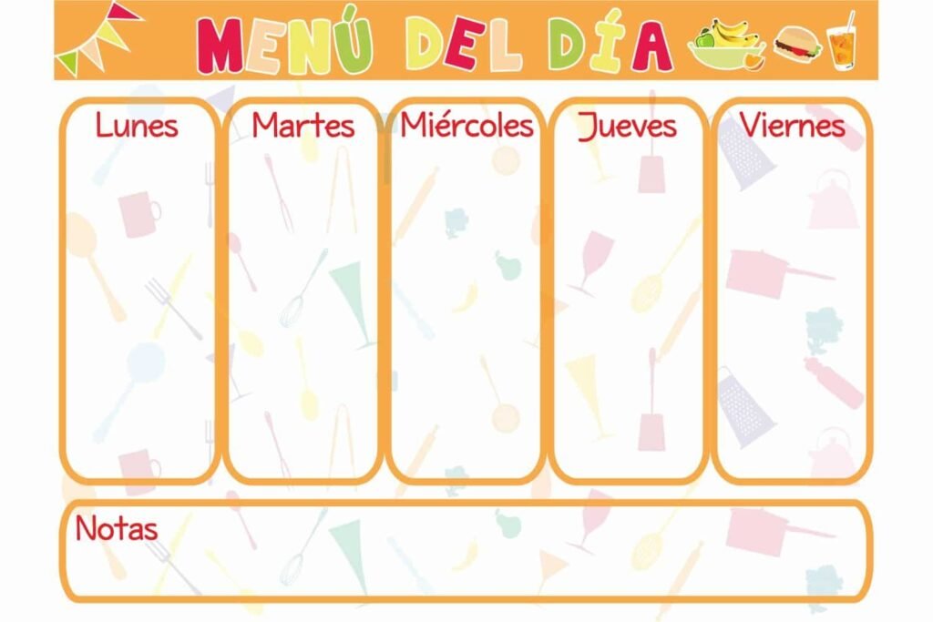 Pizarra imantada Menú del día
