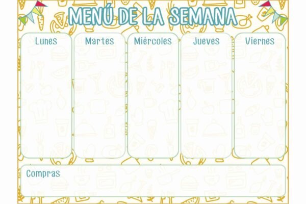 Pizarra imantada Menú de la semana