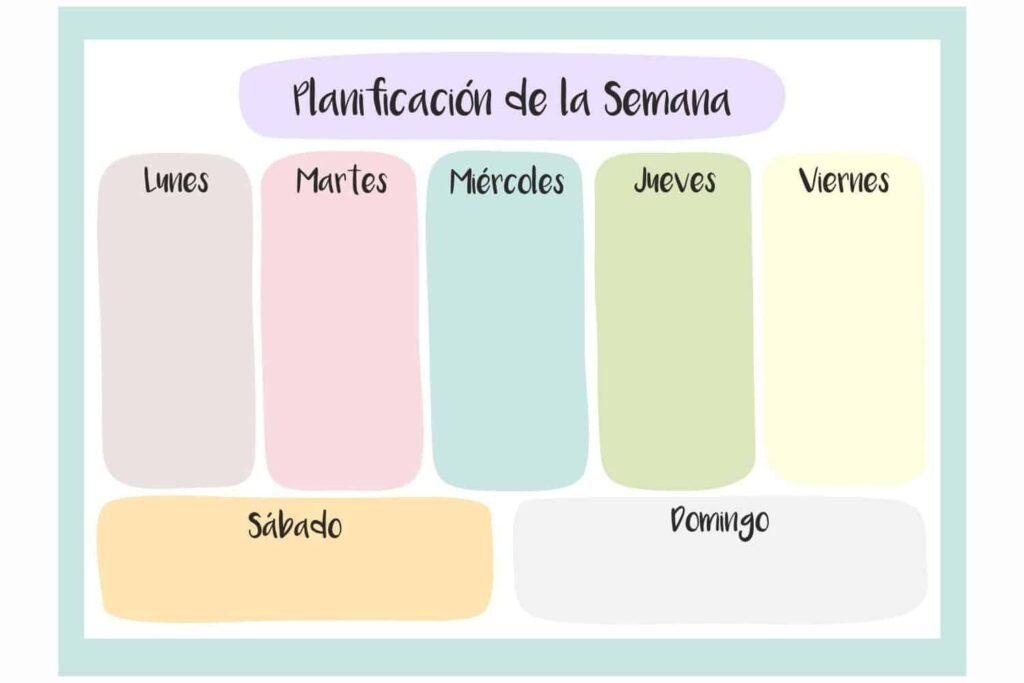 Pizarra imantada Planificación de la semana